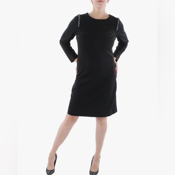 NWT- DKNY Black Chain shoulder accented
Stunning Dress - Picture 1 of 7